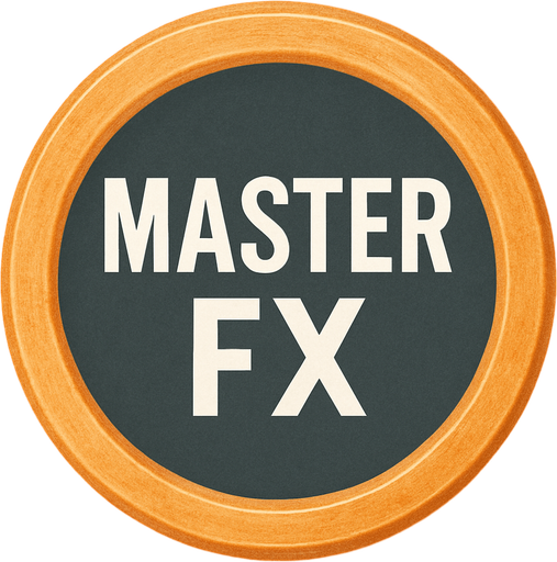 Add white text in this button: MASTER in top line, FX is is under line