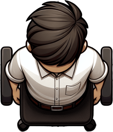 top view off an employee.
Single Game Texture.  In-Game asset.  2d.  Blank background.  High contrast.  No shadows