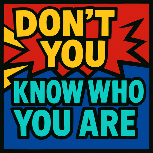 Same style bu write: DON'T YOU KNOW WHO YOU ARE