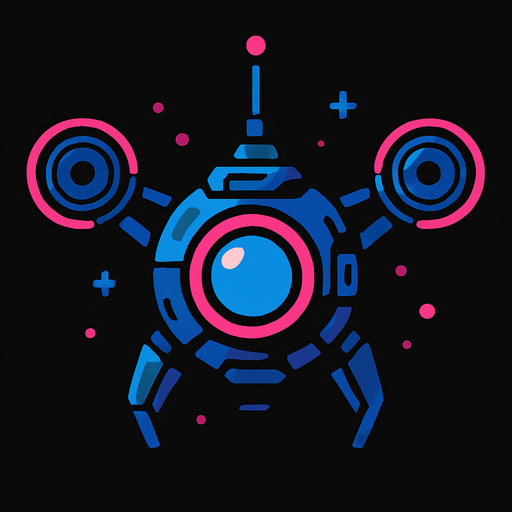 Space drone.
In-Game asset.  2d.  High contrast.  No shadows