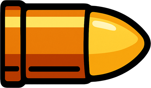 Bullet.
In-Game asset.  2d.  High contrast.  No shadows