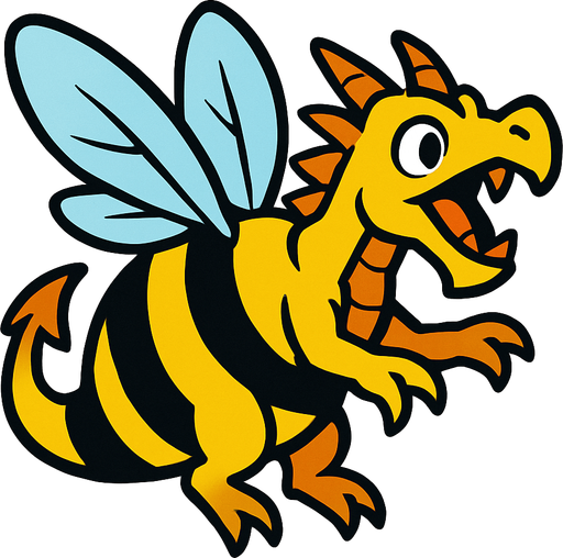 Dragon abeille.
In-Game asset.  2d.  High contrast.  No shadows