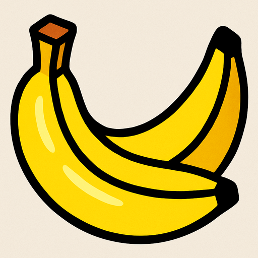 A yellow banana.
In-Game asset.  2d.  High contrast.  No shadows