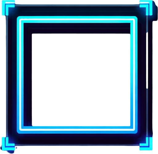 square with Neon dark blue borders, simple, futuristic, 2d.
Single Game Texture. In-Game asset. 2d. Blank background. High contrast. No shadows.