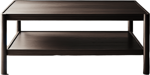 simple coffee table front view.