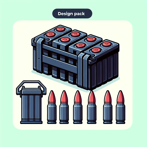 A simle ammionitins pack.
Single Game Texture.  In-Game asset.  2d.  Blank background.  High contrast.  No shadows