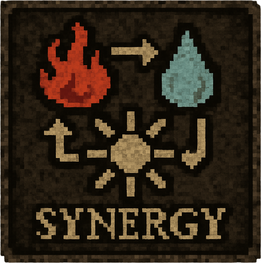 Synergy icon Dark souls style 2d pixel art.
In-Game asset.  2d.  High contrast.  No shadows