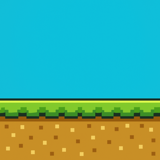 flappy bird ground.
In-Game asset.  2d.  High contrast.  No shadows. pixel art. suitable for looping