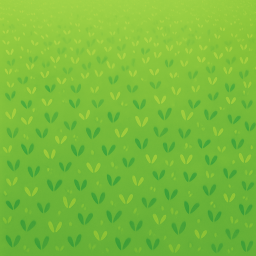 Hazlo un campo amplio, vista superior, pasto chiquito, estilo chibi lineless
