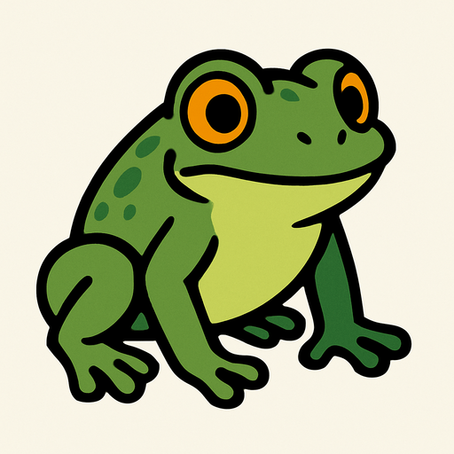 Kuyruğu Yok Olmuş Genç Kurbağa.
In-Game asset.  2d.  High contrast.  No shadows