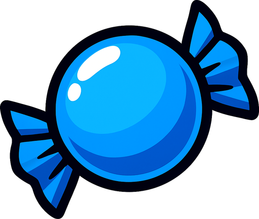 Mavi şeker.
In-Game asset.  2d.  High contrast.  No shadows