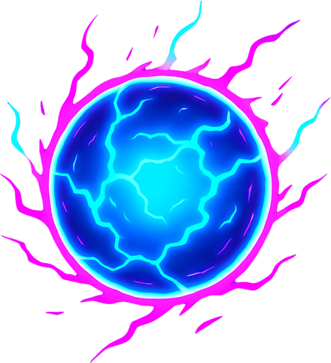 Neon energy orb.
In-Game asset.  2d.  High contrast.  No shadows