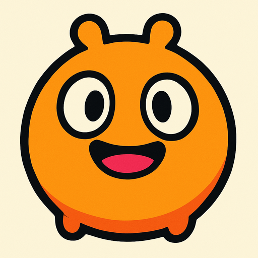 yuvarlak sevimli bir canlı.
In-Game asset.  2d.  High contrast.  No shadows