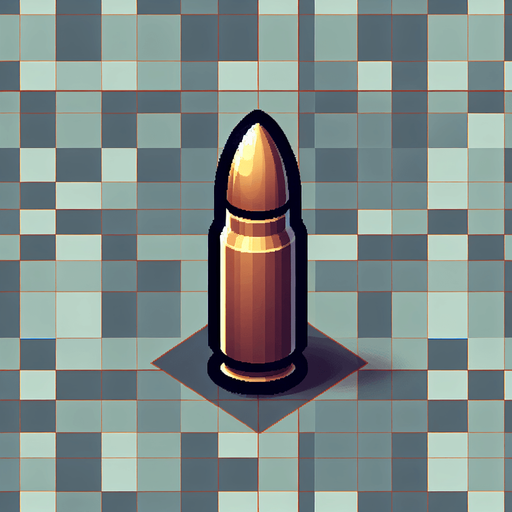 silah mermisi animasyon.
Single Game Texture.  In-Game asset.  2d.  Blank background.  High contrast.  No shadows