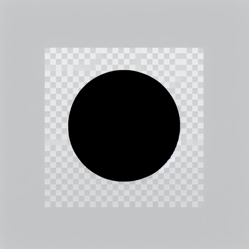 Simple black circle with transparent background
