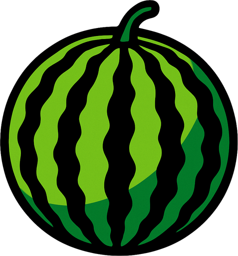 an watermelon..
In-Game asset.  2d.  High contrast.  No shadows