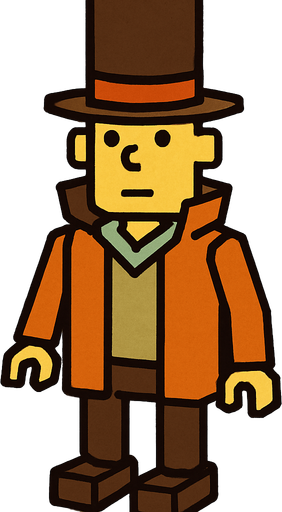 Lego bricks professor Layton game style.
In-Game asset.  2d.  High contrast.  No shadows