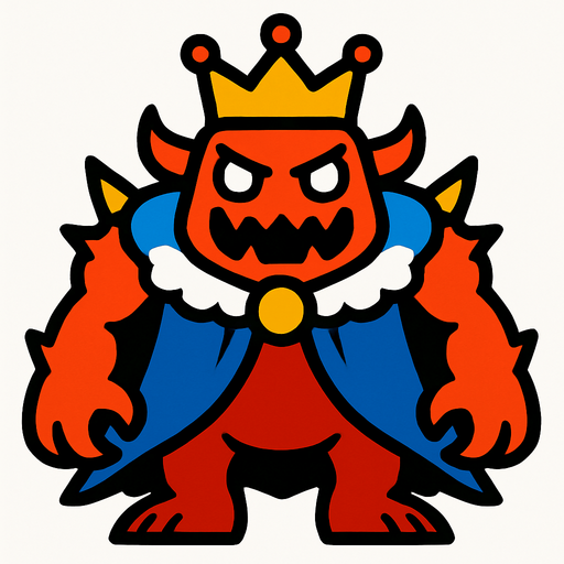 King monster.
In-Game asset.  2d.  High contrast.  No shadows