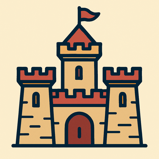 castle.
In-Game asset.  2d.  High contrast.  No shadows