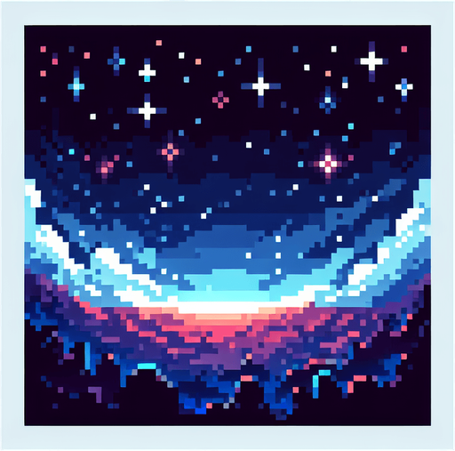 Galaxy Background 2D Pixel..
Single Game Texture. In-Game asset. 2d. Blank background. High contrast. No shadows.