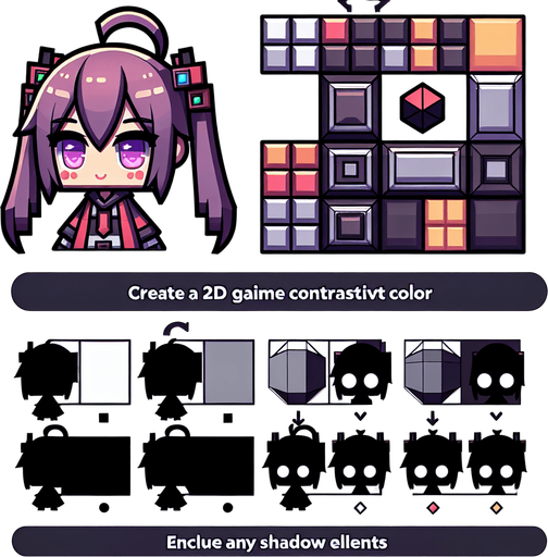 cubetto anime.
Single Game Texture. In-Game asset. 2d. Blank background. High contrast. No shadows.