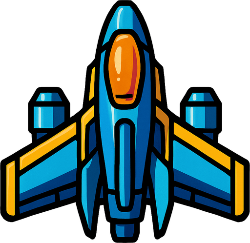 spaceship.
In-Game asset.  2d.  High contrast.  No shadows
