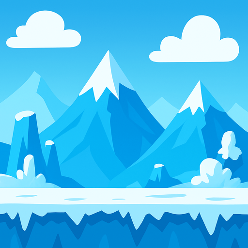 Ice theme background 2d game video.
In-Game asset.  2d.  High contrast.  No shadows