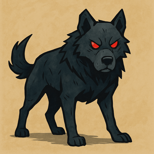 Dog. Red eyes. Full body:
2d