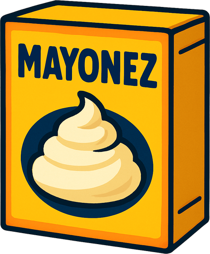 Mayonez kutusu.
In-Game asset.  2d.  High contrast.  No shadows