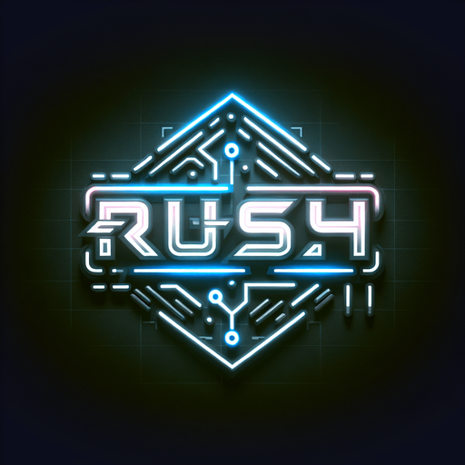 Gray Cyber neon lit logo of the word Rush.
Single Game Texture. In-Game asset. 2d. Blank background. High contrast. No shadows.