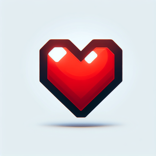 A red heart. simple..
Single Game Texture. In-Game asset. 2d. Blank background. High contrast. No shadows.