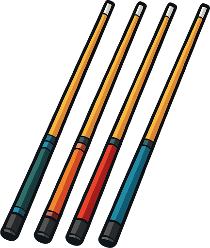 pack of Billiard cuesticks
In-Game asset.  2d.  High contrast.  No shadows