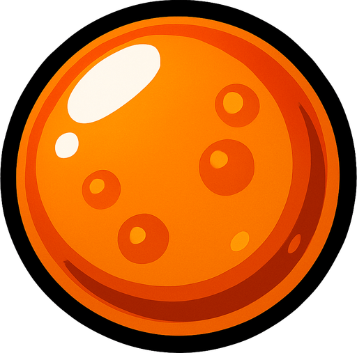 a orange water bubble.
In-Game asset.  2d.  High contrast.  No shadows