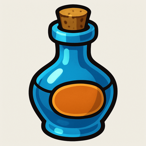 Bottle.
In-Game asset.  2d.  High contrast.  No shadows