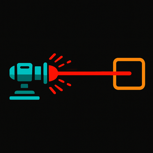 Heat laser 2d game.
In-Game asset.  2d.  High contrast.  No shadows