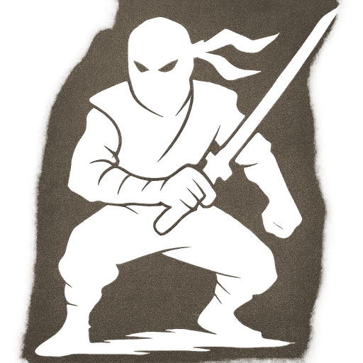 A shadow ninja.
In-Game asset.  2d.  High contrast.  shadow