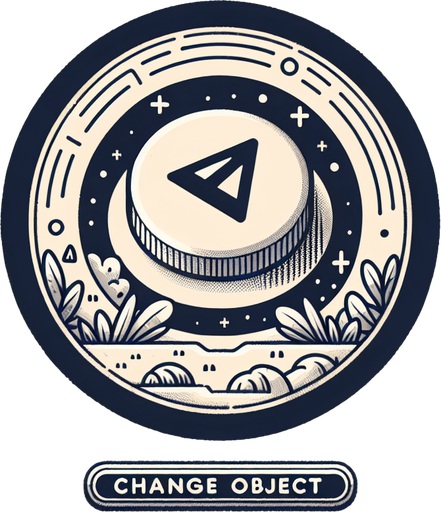 Object_change_button.
Single Game Texture.  In-Game asset.  2d.  Blank background.  High contrast.  No shadows