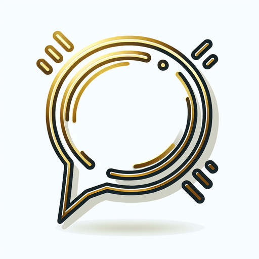 text bubble with golden lines, in front view.