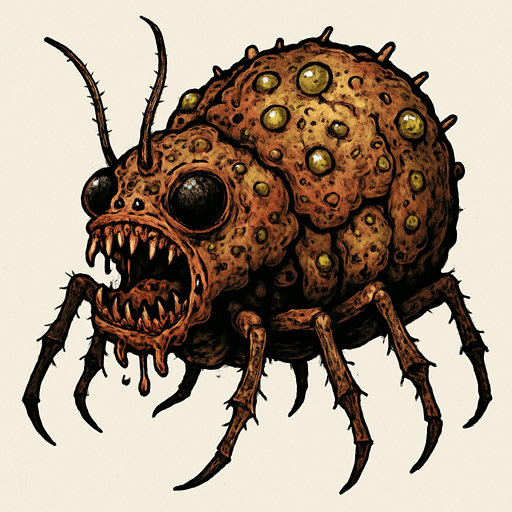 disgusting bug, realistic.
In-Game asset.  2d.  High contrast.  No shadows