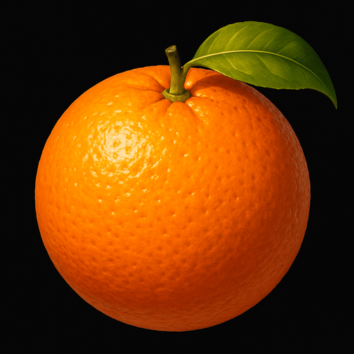 ultra realistic orange fruit.
In-Game asset.  2d.  High contrast.  No shadows