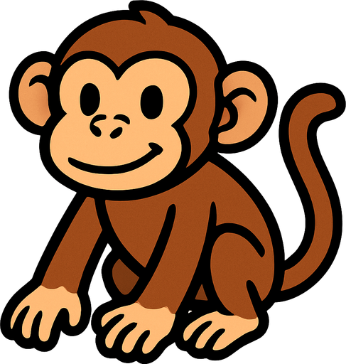 monkey.
In-Game asset.  2d.  High contrast.  No shadows