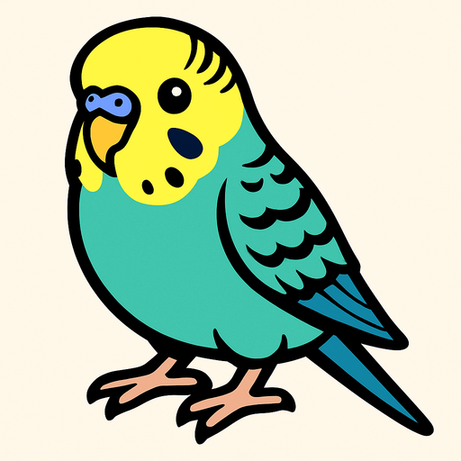 Budgerigar.
In-Game asset.  High contrast.  No shadows