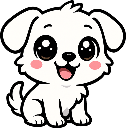 Make a white dog SOOOOOO CUTE.
In-Game asset.  2d.  High contrast.  No shadows