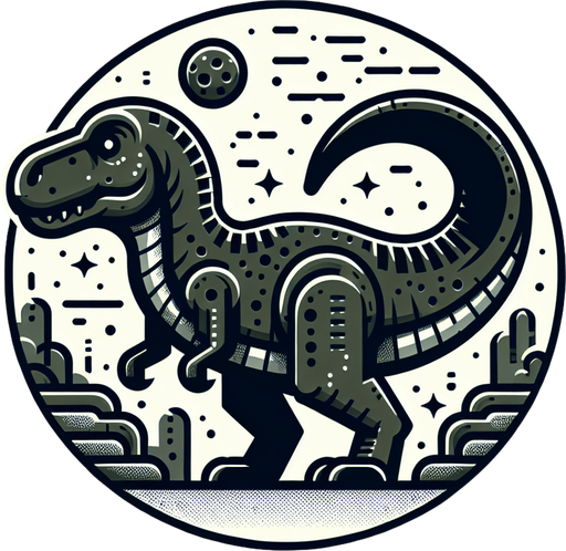 Dinosaur.
Single Game Texture.  In-Game asset.  2d.  Blank background.  High contrast.  No shadows
