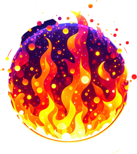 some fire particles Single Game Texture. In-Game asset. 2d. Blank background. High contrast. No shadows.