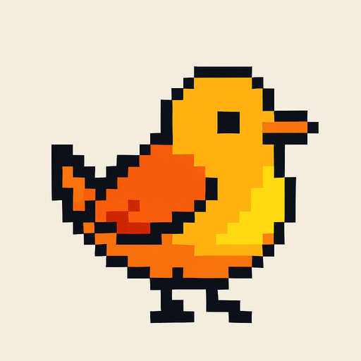 32x32 bird.
In-Game asset.  2d.  High contrast.  No shadows
