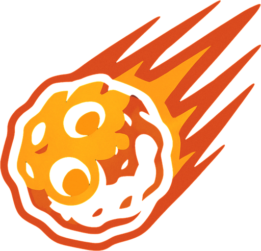 meteor.
In-Game asset.  2d.  High contrast.  No shadows