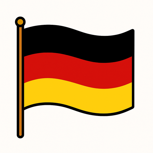 German flag high level.
In-Game asset.  2d.  High contrast.  No shadows