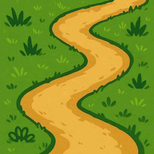 grass road.
In-Game asset.  2d.  High contrast.  No shadows