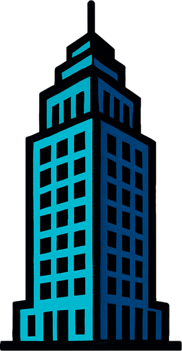 skyscraper.
In-Game asset.  2d.  High contrast.  No shadows